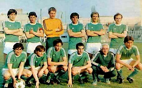 Kereki Zoltán met de Hongaarse nationaqle ploeg in 1977.
