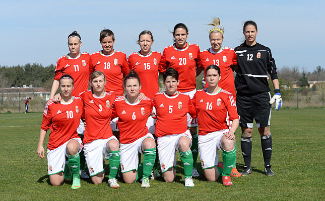 Het team van Hongarije dat in maart 2014 tegen Polen won met 4-1