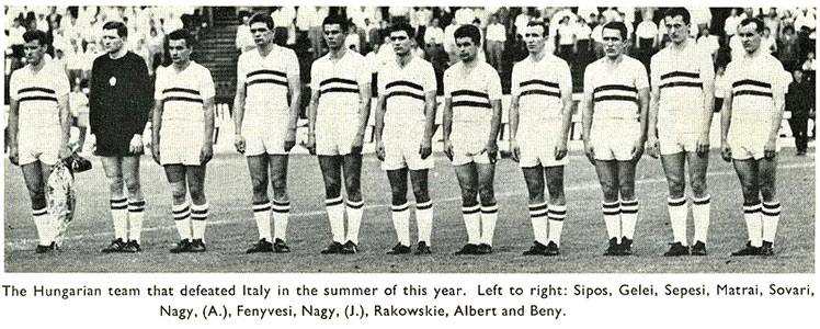 Hongarije - Italië 27 juni 1965 (2-1).