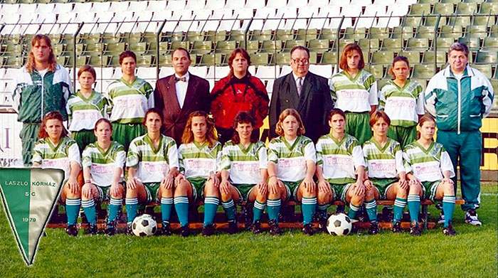 László Korház SC (vrouwenteam Ferencváros) 1993-1994, het team van Szarka Éva.