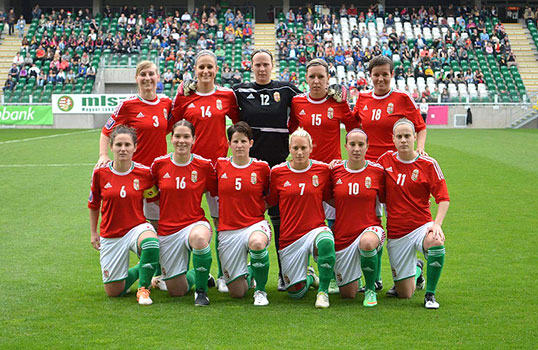 De nationale ploeg van Hongarije in april 2014 bij een wedstrijd tegen Finland