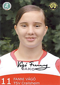 Piepjonge Vágó Fanny bij TSV Crailsheim.