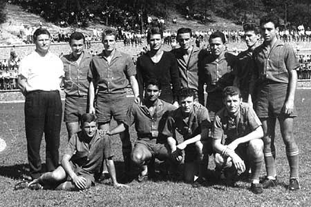 Verebes in 1961 met het reserveteam van Ferencváros TC.
