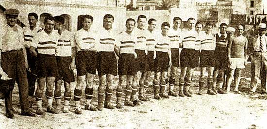 De Hongaarse ploeg op het WK 1934 in Italië.