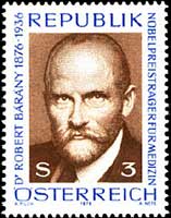 Oostenrijkse postzegel van Bárány Róbert.