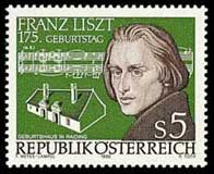 Oostenrijkse postzegel van Liszt Franz.