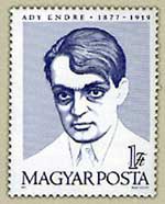 Hongaarse postzegel van Ady Endre.