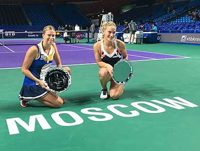 Winst in Moskou, WTA-toernooi, dubbelspel met Andrea Hlavácková.