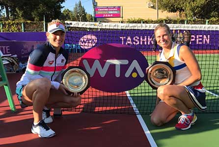 Winst in Tashkent, WTA-toernooi, dubbelspel met Andrea Hlavácková.