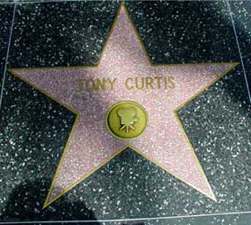 De ster van Tony Curtis op Hollywood Walk of Fame in Los Angeles