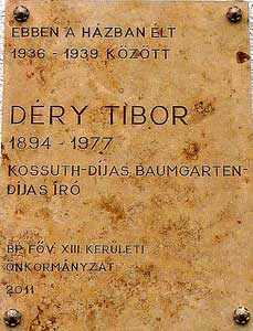 Déry Tibor gedenkplaat