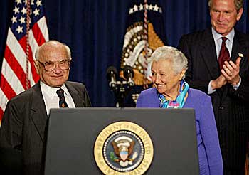 Friedman en president Bush.