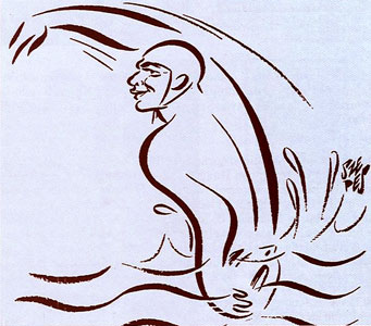 Humoristische tekening van Gyarmati.