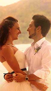 huwelijk van Katinka en haar man Shane Tusup op 22 augustus 2013.