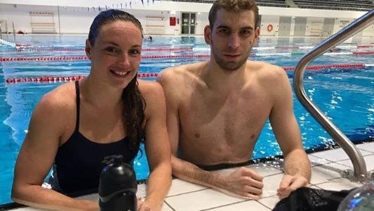 Katinka met haar nieuwe trainer Dudás Dániel.