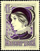 Hongaarse postzegel van Kaffka Margit.