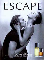 Klein's reclame voor het parfum 'Escape'.