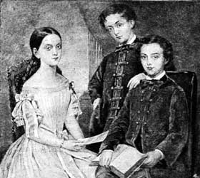 Kossuth Lajos met zus Vilma en broer Ferenc.