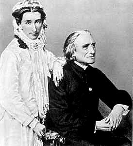 Franz Liszt met zijn tweede levensgezellin, Vorstin Caroline von Sayn-Wittgenstein. 