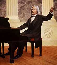 Liszt aan de piano. 