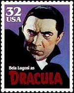 Postzegel USA van LUGOSI Béla.