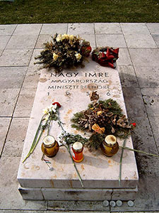 Het graf van Nagy op het kerkhof Rákoskeresztúri Új köztemetőben in Budapest X. Ker.