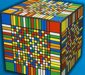 Rubik's kubus 17x17x17 startpositie.