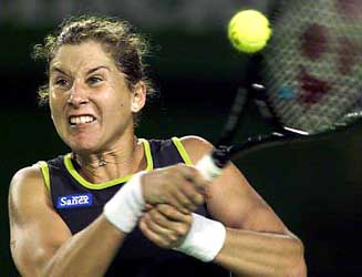 Australian Open 2002: een verbeten Monica. 