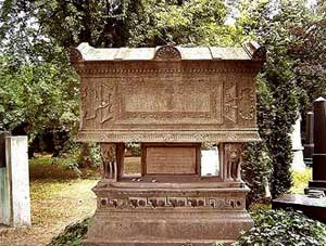 Het grafmonument van Semmelweis op het kerkhof Kerepesi-Friedhof in Budapest. 