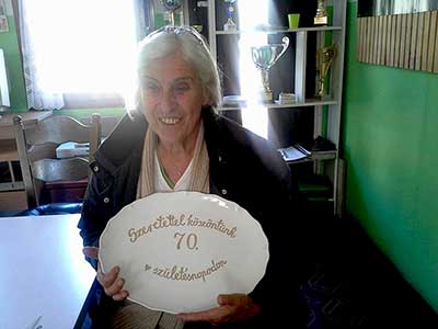 Éva werd in oktober 2015 gevierd voor haar 70ste verjaardag.