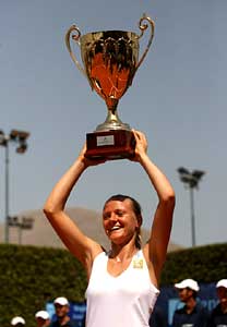 Ágnes na haar WTA overwinning in Palermo (16-7-2007).