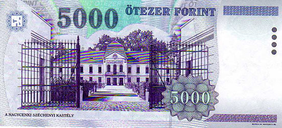 Hongaars bankbiljet van 5000 Forint met de beeltenis van Széchenyi István (1999).