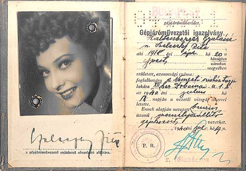Het rijbewijs van Szeleczky uit 1940.
