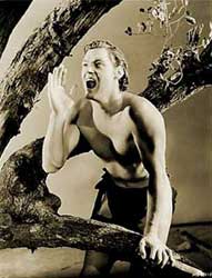 Tarzan en zijn beruchte kreet. 