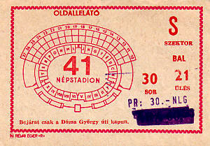 Ticket Hongarije-Nederland 14-5-1985