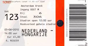 Ticket Nederland-Hongarije