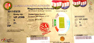 Ticket Hongarije-Nederland 25 maart 2011.