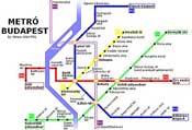 Kaart van de Metro van Boedapest.
